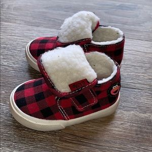 Red Plaid Winter Shoes